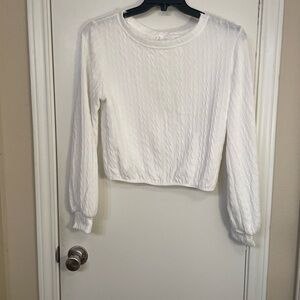 Altar'd State White Cable Knit Crop Top